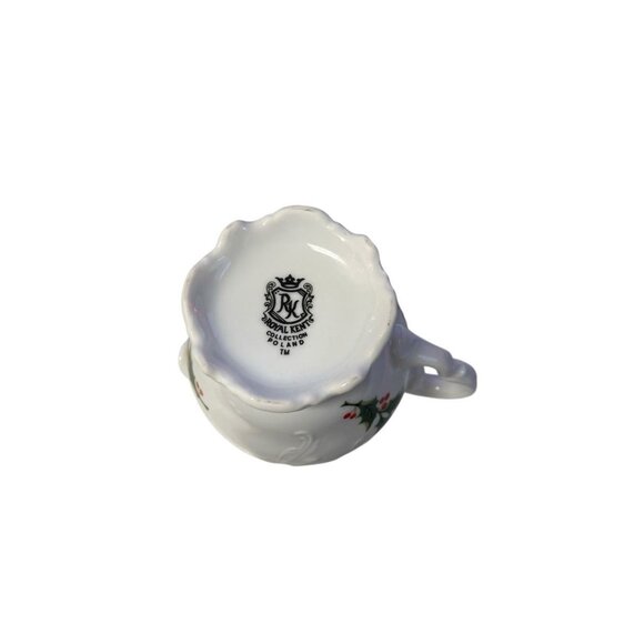 Vintage Royal Kent Holiday Poland Holly and Berries Sugar Bowl/Creamer Set - Picture 8 of 8